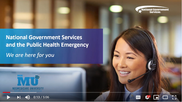 Image of the National Government Services and the Public Health Emergency YouTube Video