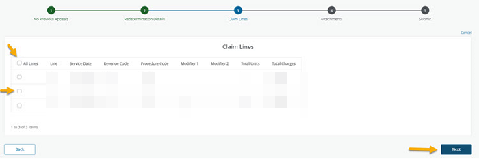 claim lines