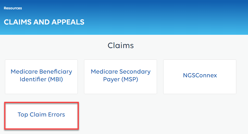 Claims and Appeals highlighting Top Claim Errors