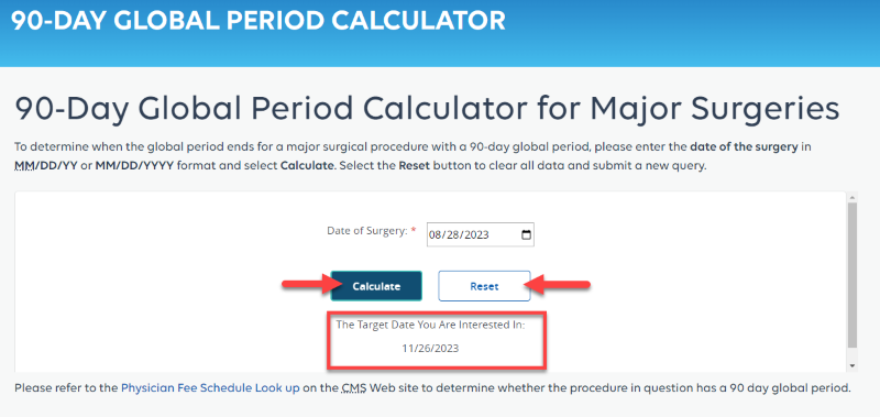 90-Day Global Period Calculator how to calculate and reset calculator.