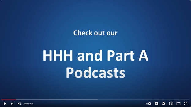 YouTube video Titled Check out our HHH and Part A Podcasts.