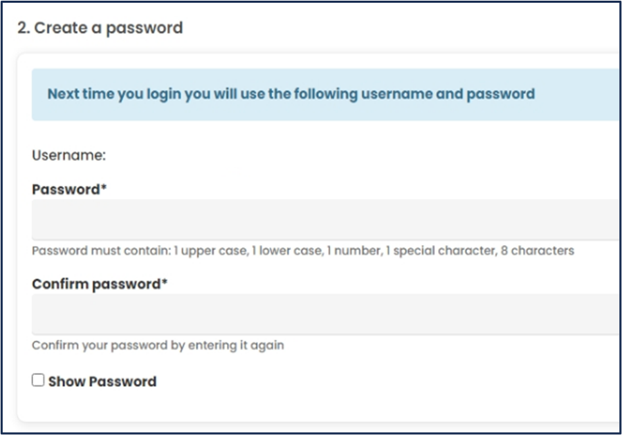 Medicare University create a password