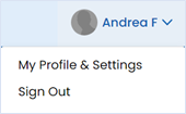 My Profile Settings and Sign Out